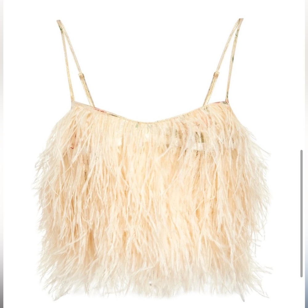 ✨ Loveshack Fancy Feather Shimmer Top ✨